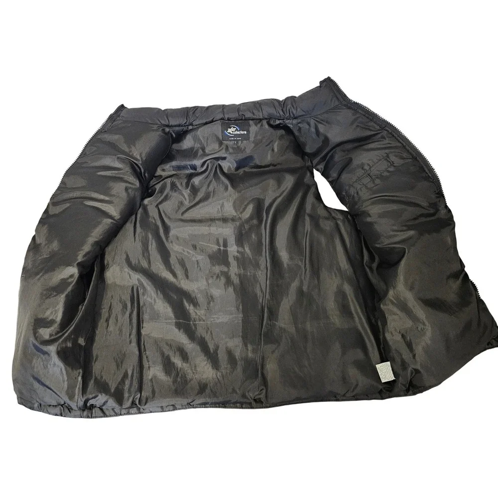 KC Collections Mens Black Puffer‎ Vest Full Zip Quilted Sleeveless Jacket Large